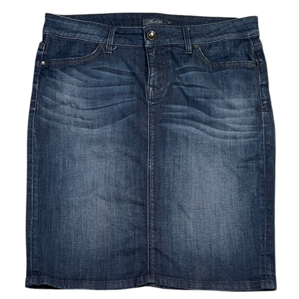 Level 99 Dark Wash Denim Stretch Jean Skirt Size 31 Anthropologie